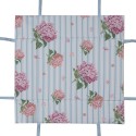 Clayre & Eef Brotkorb 35x35x8 cm Blau Rosa Baumwolle Hortensie