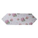 Clayre & Eef Chemin de table 50x160 cm Bleu Rose Coton Rectangle Hortensia