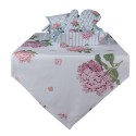 Clayre & Eef Chemin de table 50x160 cm Bleu Rose Coton Rectangle Hortensia