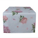 Clayre & Eef Chemin de table 50x140 cm Bleu Rose Coton Rectangle Hortensia