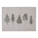 Clayre & Eef Placemats Set of 6 50x35 cm Beige Green Cotton Rectangle Pine Trees