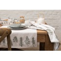 Clayre & Eef Placemats Set van 6  50x35 cm Beige Groen Katoen Rechthoek Dennenbomen