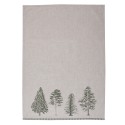 Clayre & Eef Tea Towel  50x70 cm Beige Green Cotton Rectangle Pine Trees
