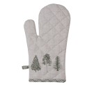 Clayre & Eef Manique de four 18x30 cm Beige Vert Coton Sapins