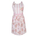 Clayre & Eef Tablier de cuisine 70x85 cm Rose Coton Roses