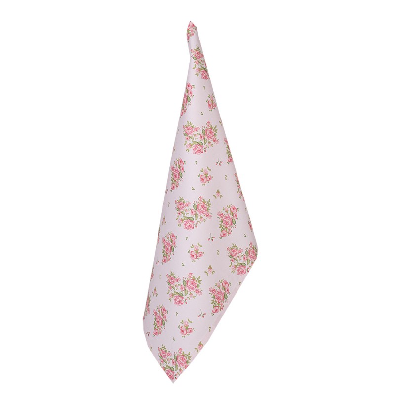 Clayre & Eef Tea Towel  50x70 cm Pink Cotton Rectangle Roses