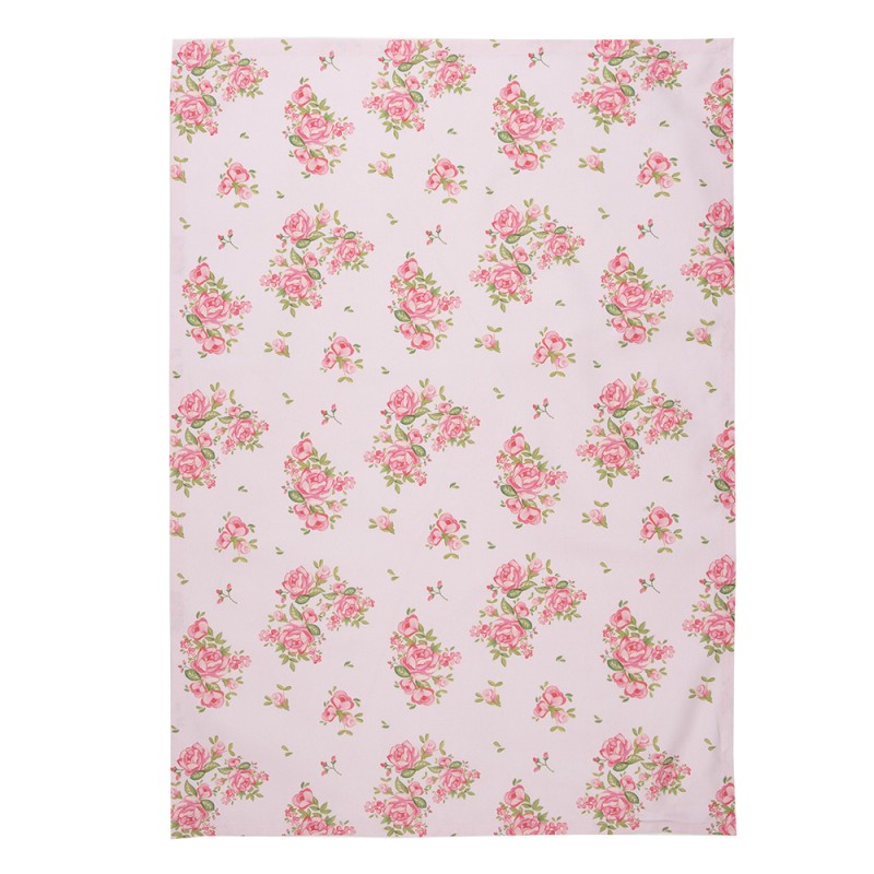 Clayre & Eef Torchon 50x70 cm Rose Coton Rectangle Roses