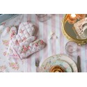 Clayre & Eef Napkins Cotton Set of 6 40x40 cm Pink Square Roses