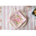 Clayre & Eef Napkins Cotton Set of 6 40x40 cm Pink Square Roses