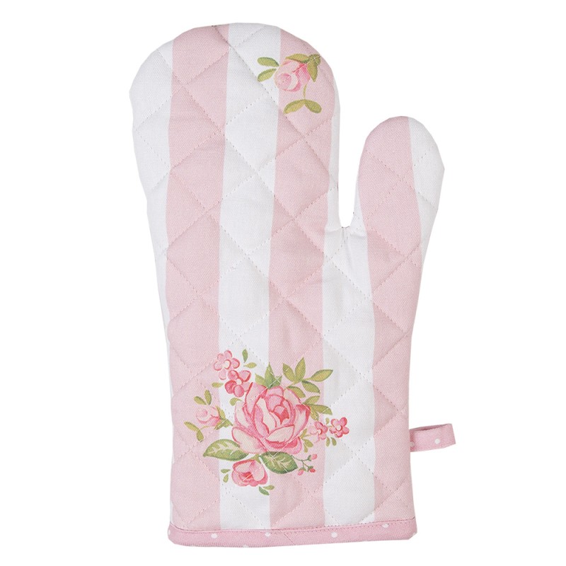 Clayre & Eef Gant de four pour enfants 12x21 cm Rose Coton Roses