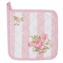 Clayre & Eef Pot Holder 20x20 cm Pink Cotton Square Roses