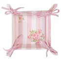 Clayre & Eef Brotkorb 35x35x8 cm Rosa Baumwolle Rosen