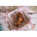 Clayre & Eef Bread Basket 35x35x8 cm Pink Cotton Roses