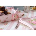 Clayre & Eef Bread Basket 35x35x8 cm Pink Cotton Roses