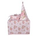 Clayre & Eef Tea Towel  Ø 80 cm Pink Cotton Round Roses