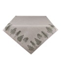 Clayre & Eef Tablecloth 100x100 cm Beige Green Cotton Square Pine Trees