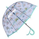 Juleeze Children's umbrella Ø 65x65 cm Transparent Plastic Rainbow