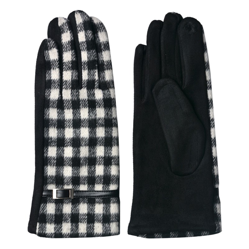 Juleeze Gants d'hiver 9x24 cm Noir Polyester Losange