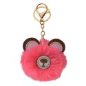 Juleeze Sleutelhanger Pompom  Roze Pluche Beer