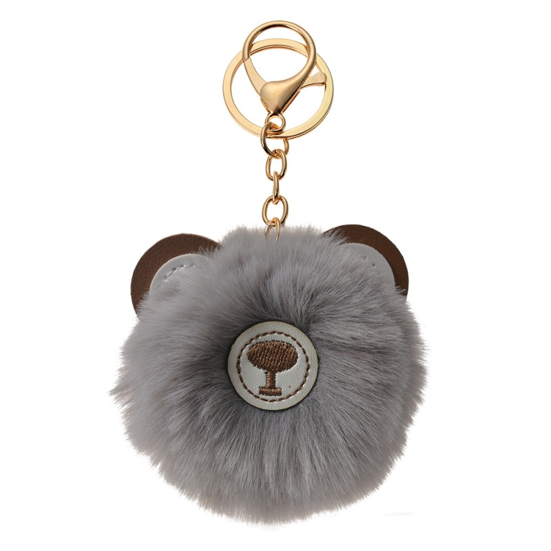 Juleeze Portachiavi Pompon Grigio Peluche Orso