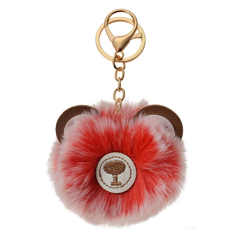 Juleeze Sleutelhanger Pompom  Rood Pluche Beer