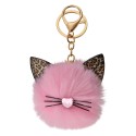 Juleeze Keychain Pom-pom Pink Plush Cat