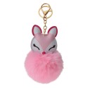 Juleeze Porte-clés pompon Rose Peluche Renard