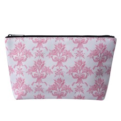 Juleeze Trousse de toilette pour femmes 26x6x16 cm Blanc Rose Synthétique Rectangle Fleurs