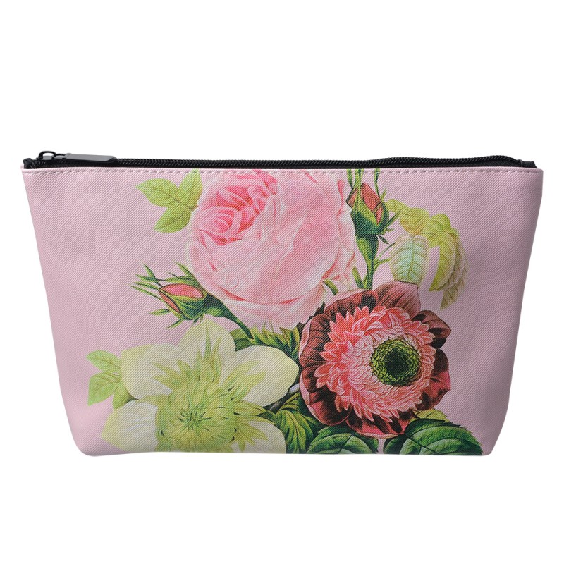 Juleeze Ladies' Toiletry Bag 26x6x16 cm Pink Synthetic Rectangle Flowers