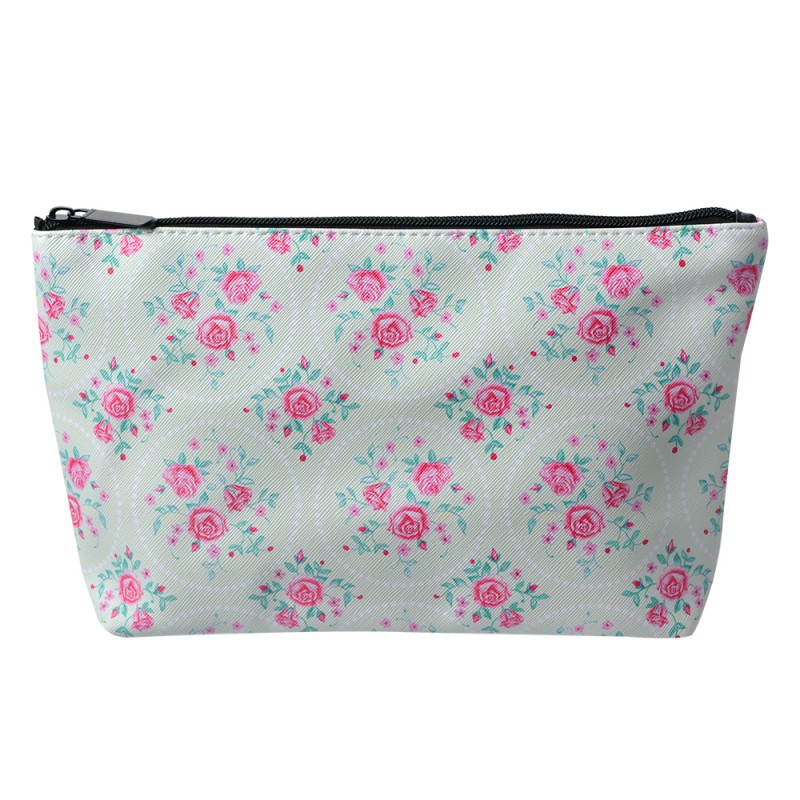 Juleeze Damenkulturtasche 26x6x16 cm Grün Rosa Synthetisch Rechteck Rosen