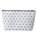 Juleeze Trousse de toilette pour femmes 26x6x16 cm Blanc Noir Synthétique Rectangle Coeurs