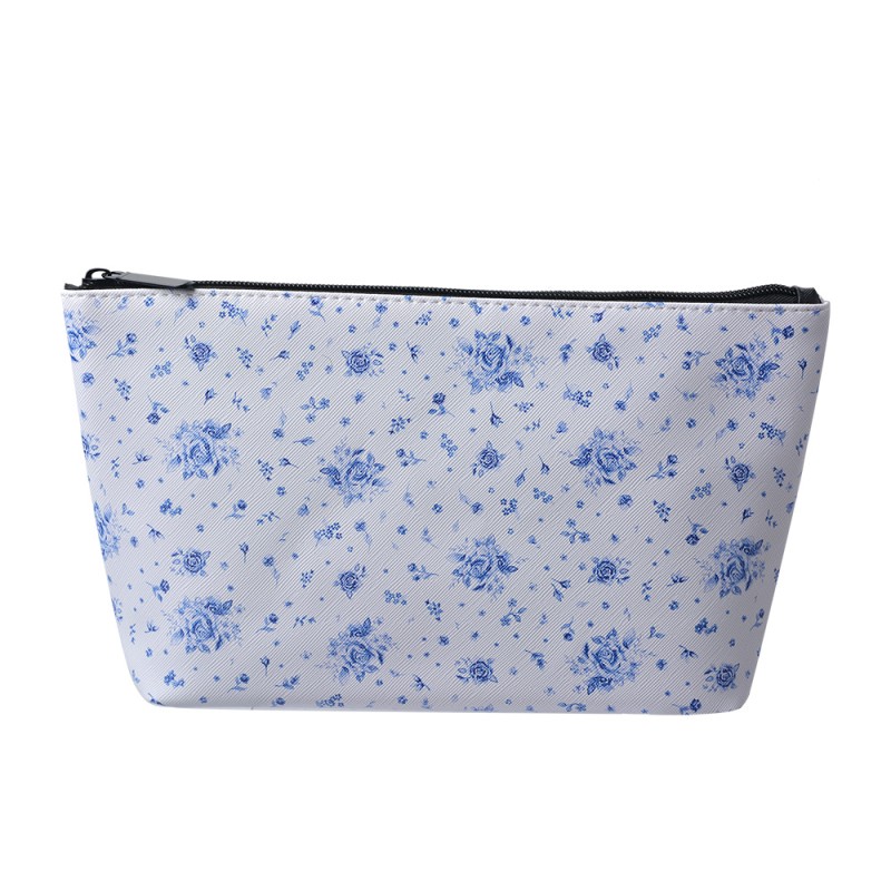Juleeze Ladies' Toiletry Bag 26x6x16 cm White Blue Synthetic Rectangle Roses