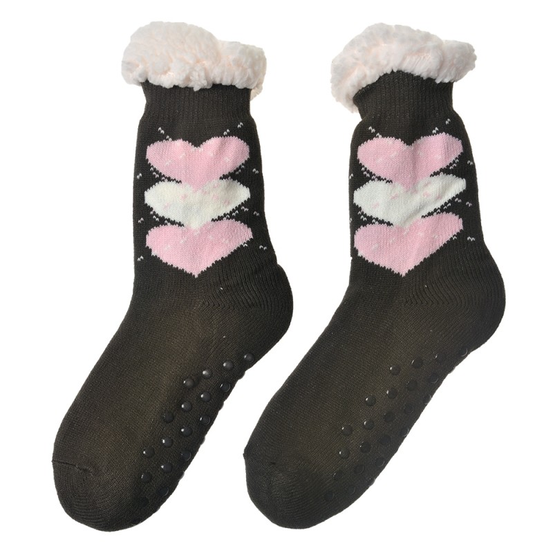 Juleeze Home Socks women one size Brown Synthetic Hearts