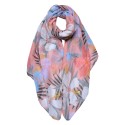 Juleeze Printed Scarf 85x180 cm Pink Flowers