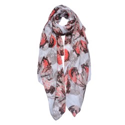 Juleeze Printed Scarf 90x180 cm Pink Grey
