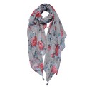 Juleeze Printed Scarf 90x180 cm Pink Grey Roses