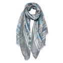 Juleeze Sciarpa donna stampata 70x180 cm Grigio Blu