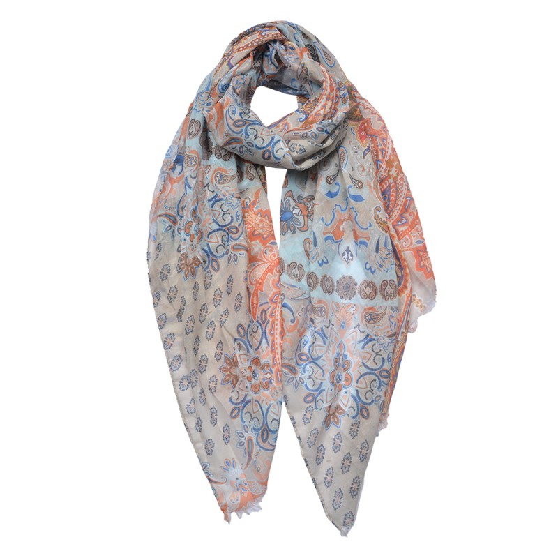 Juleeze Écharpe imprimée pour femmes 70x180 cm Bleu Orange