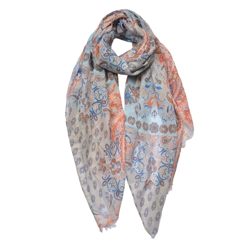 Juleeze Printed Scarf 70x180 cm Blue Orange