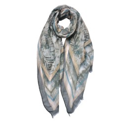 Juleeze Sciarpa donna stampata 70x180 cm Grigio Verde