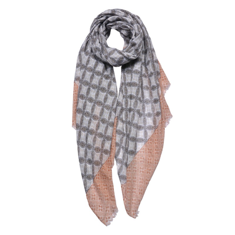 Juleeze Printed Scarf 90x180 cm Brown Pink