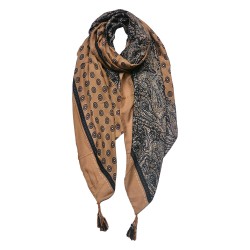 Juleeze Gemusterter Damenschal 90x180 cm Beige Braun