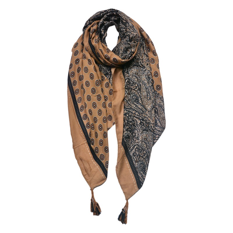 Juleeze Printed Scarf 90x180 cm Beige Brown