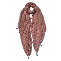 Juleeze Écharpe imprimée pour femmes 90x180 cm Marron Rose