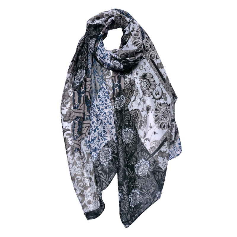 Juleeze Printed Scarf 90x180 cm Black Grey