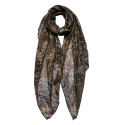 Juleeze Printed Scarf 90x180 cm Brown Leaves