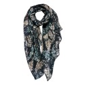 Juleeze Printed Scarf 90x180 cm Black Leaves