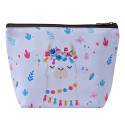 Juleeze Trousse de toilette pour femmes 22x15 cm Blanc Synthétique Lama