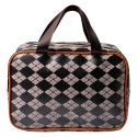 Juleeze Trousse de toilette pour femmes 24x9x19 cm Noir Marron Synthétique Rectangle