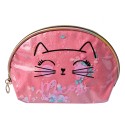 Juleeze Damenkulturtasche 22x8x14 cm Rosa Synthetisch Oval Katze